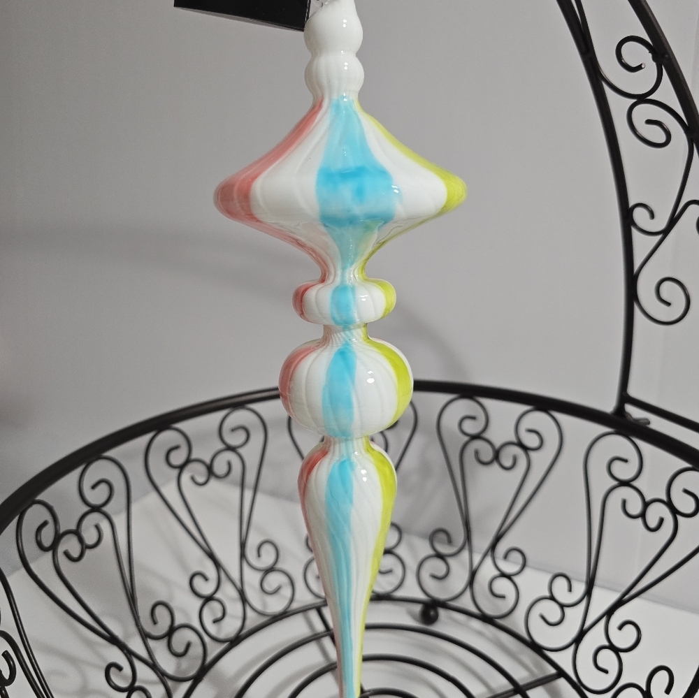 Robert Stanley Pastel Glass Christmas Ornaments Set 2 NWT - Picture 4 of 4